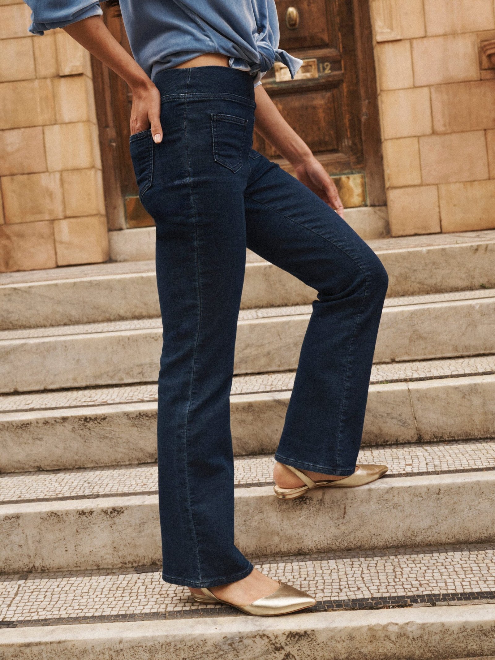 Ava denim pull on bootcut jean - Dark Wash - Image 5