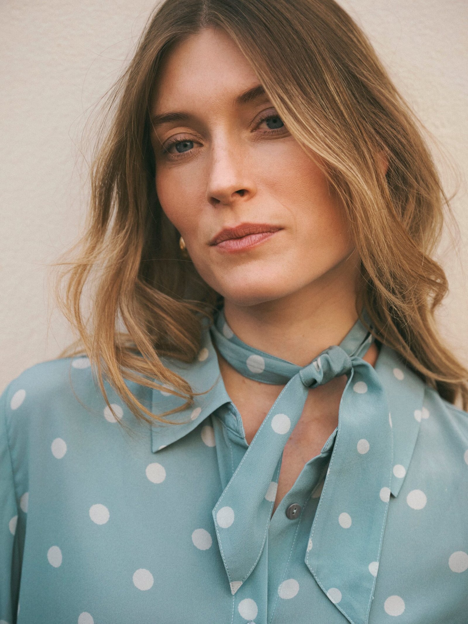 Chiara silk polka dot print shirt - Soft Sage - Image 5