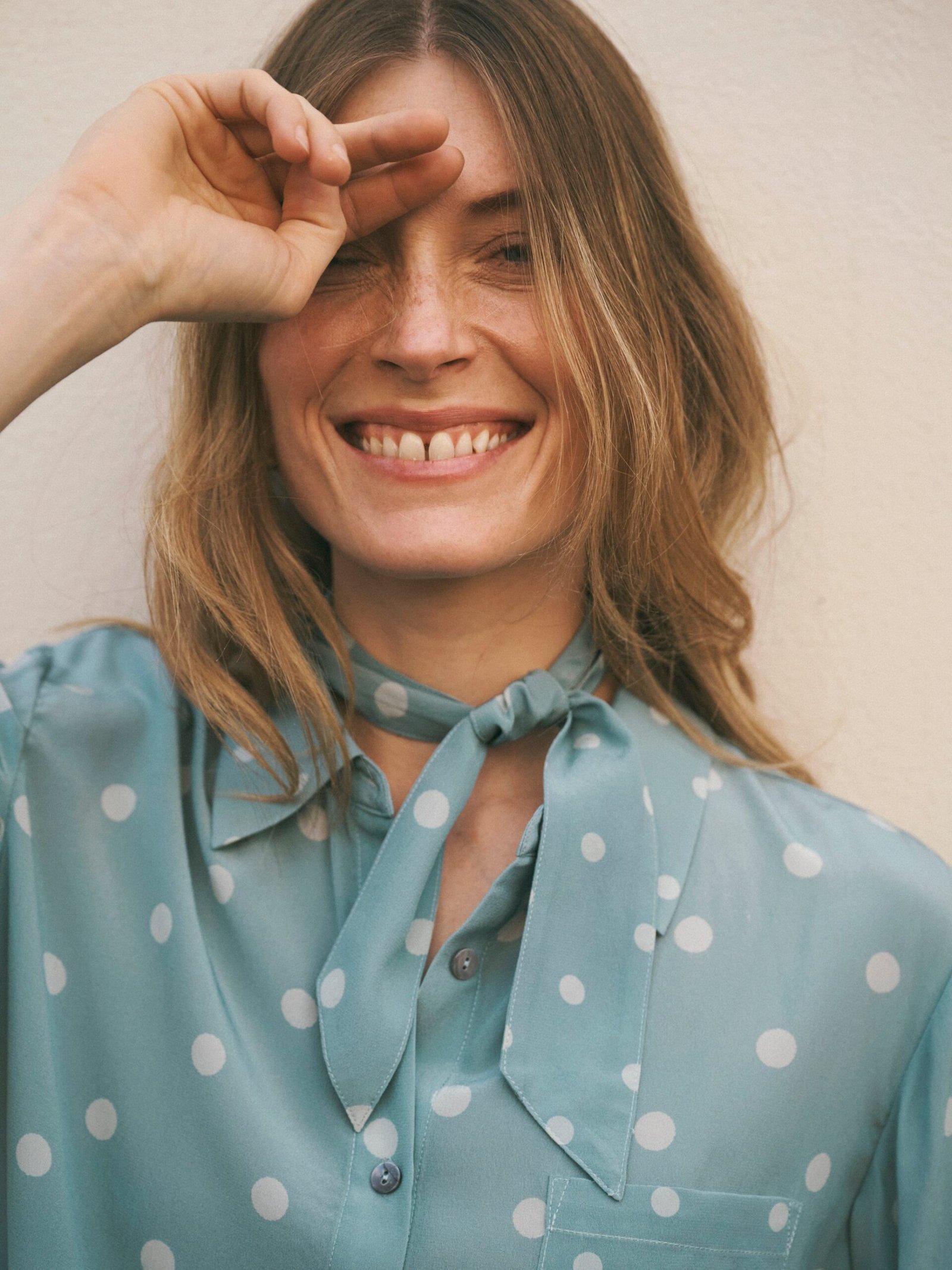 Chiara silk polka dot print shirt - Soft Sage - Image 9
