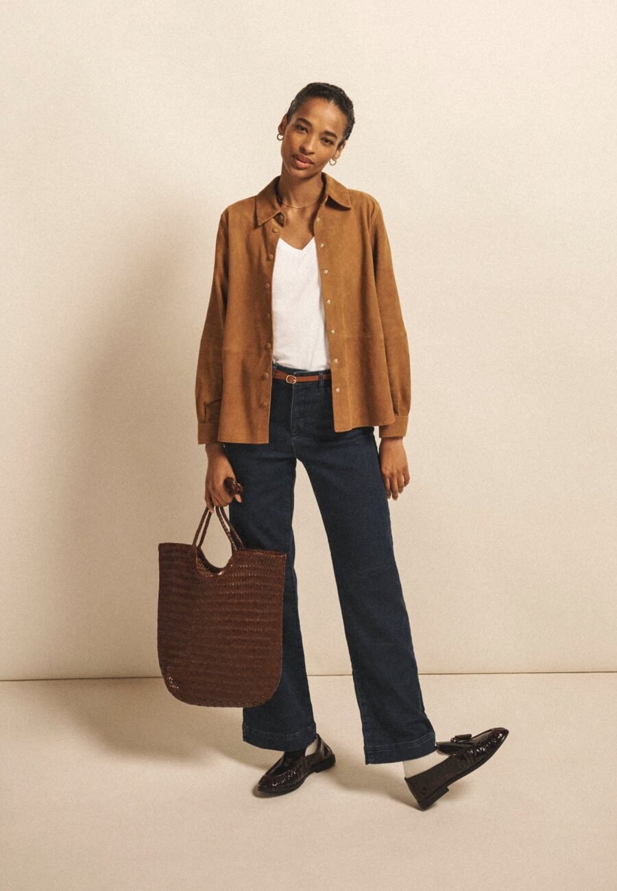 Ash denim wide leg jean - Dark Wash