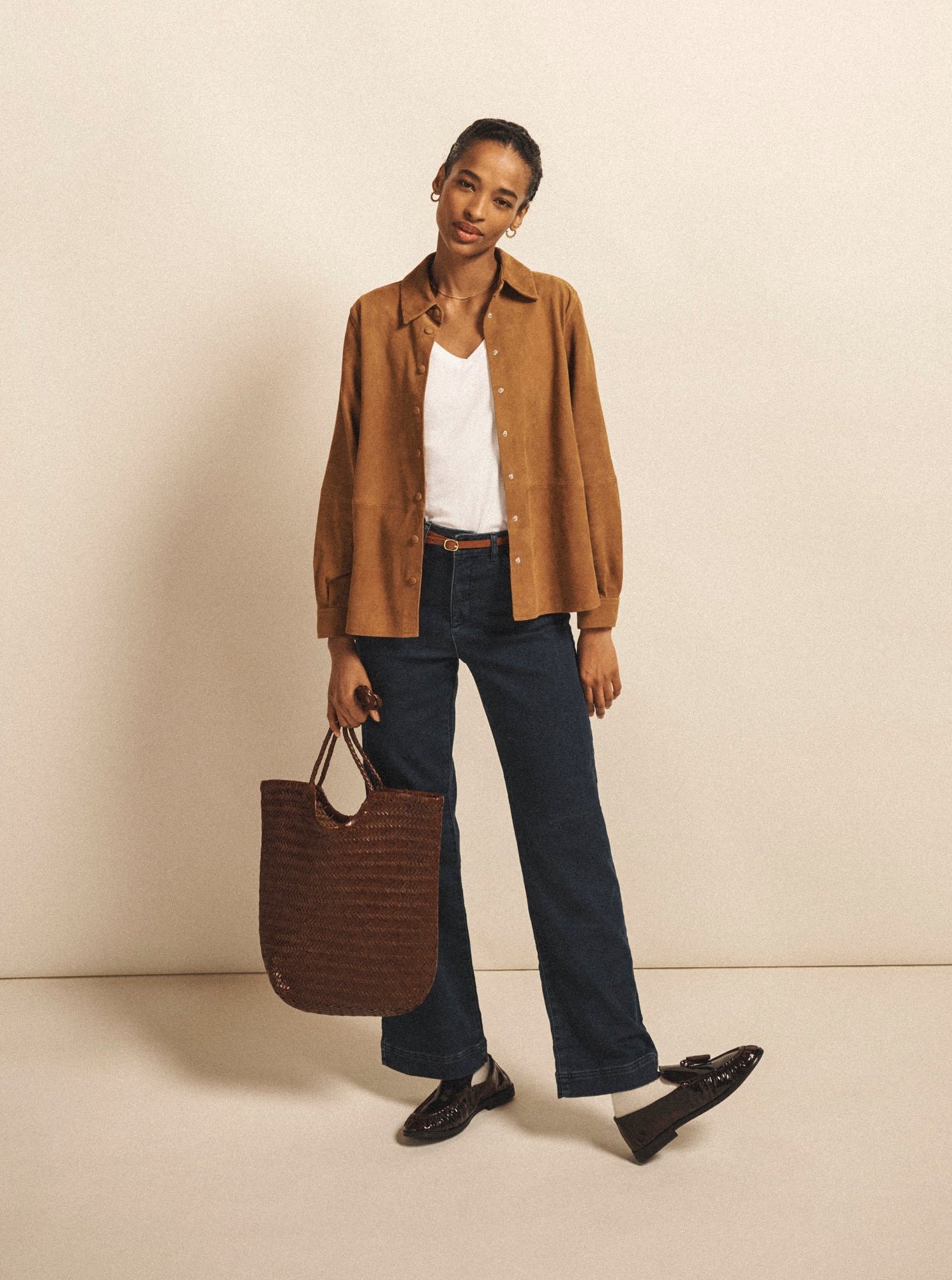 Ash denim wide leg jean - Dark Wash