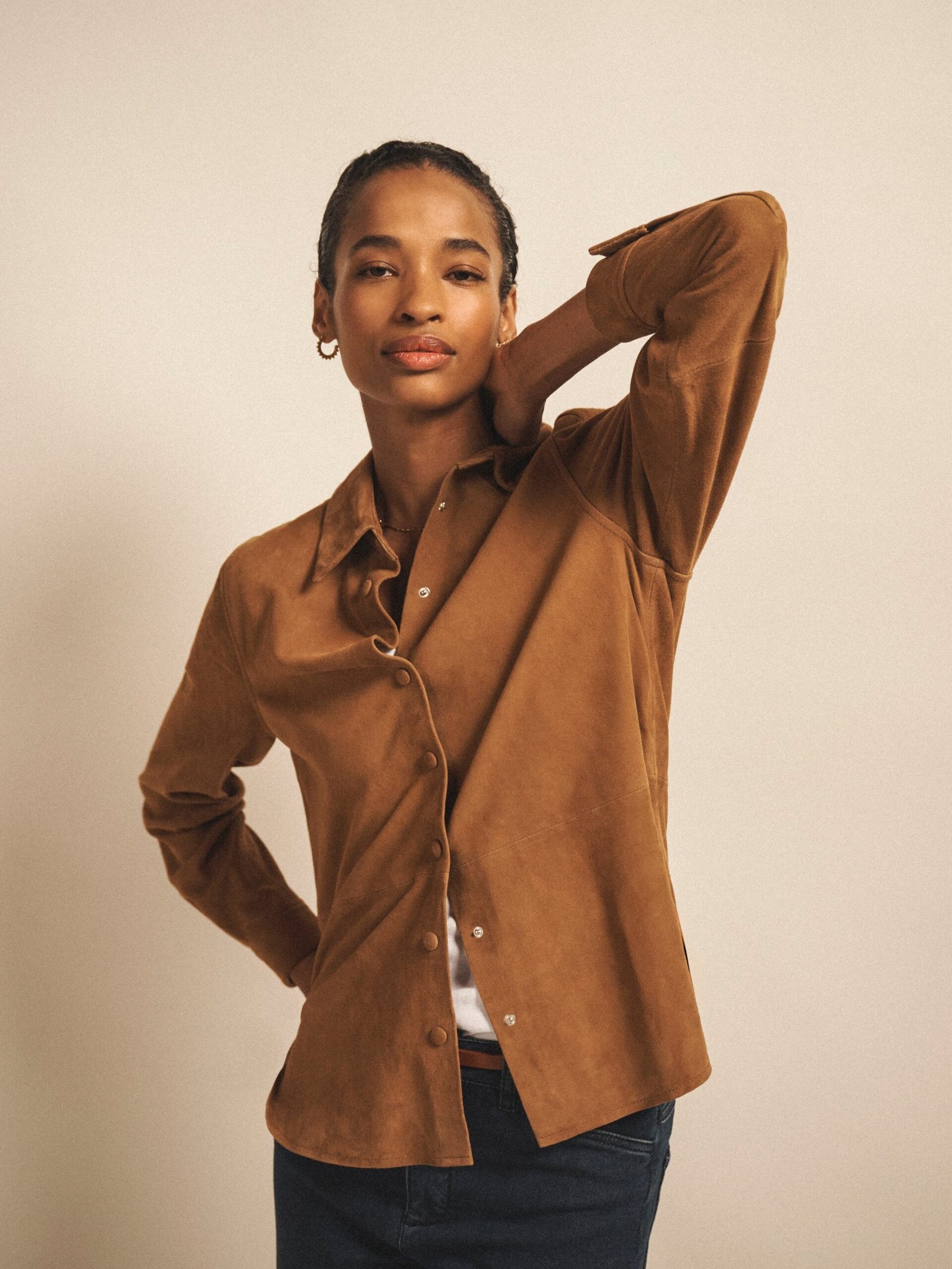 Chiara suede shirt - Tan - Image 2