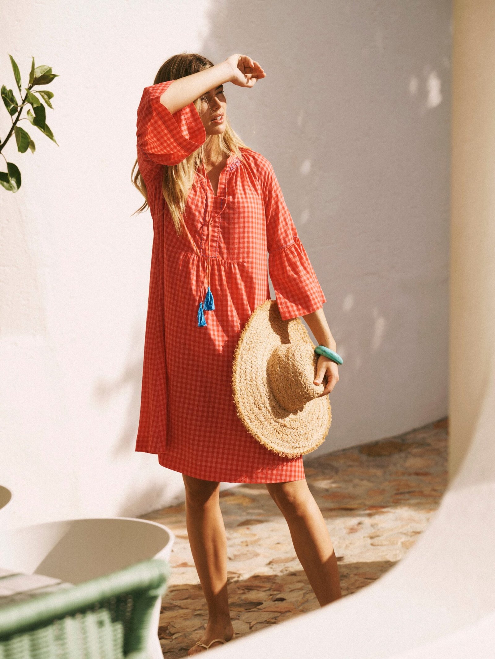 Lillibet cotton embroidered gingham dress - Image 9