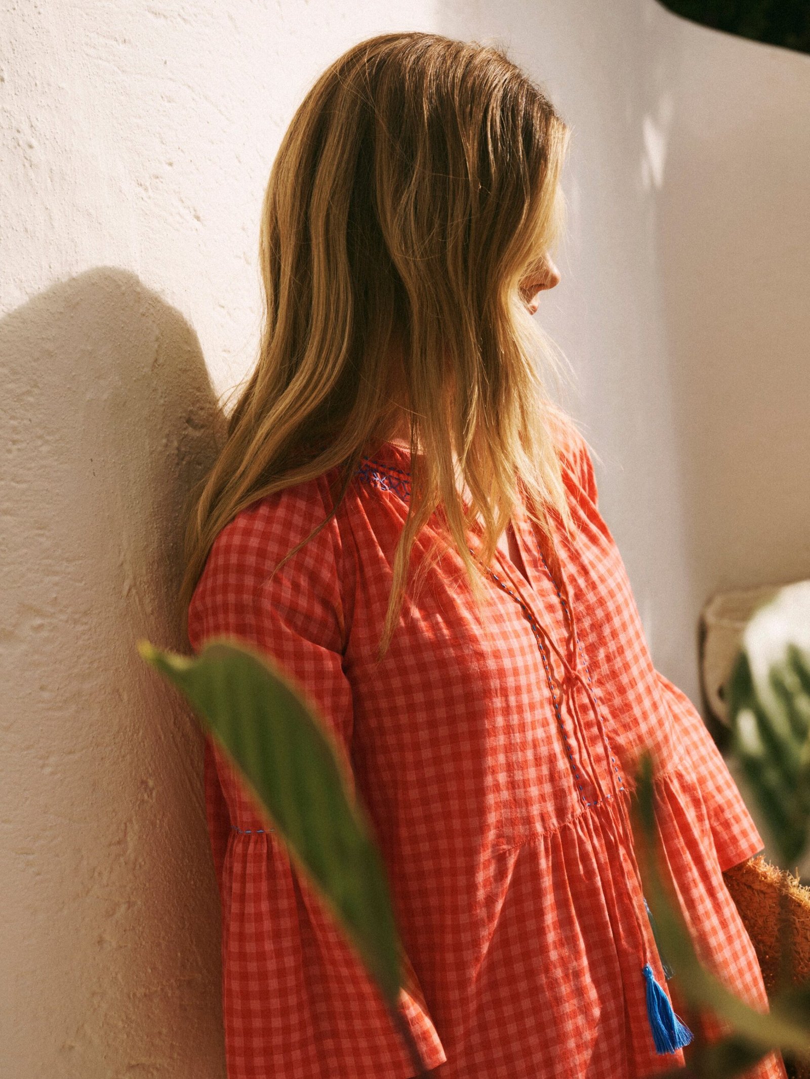 Lillibet cotton embroidered gingham dress - Image 3