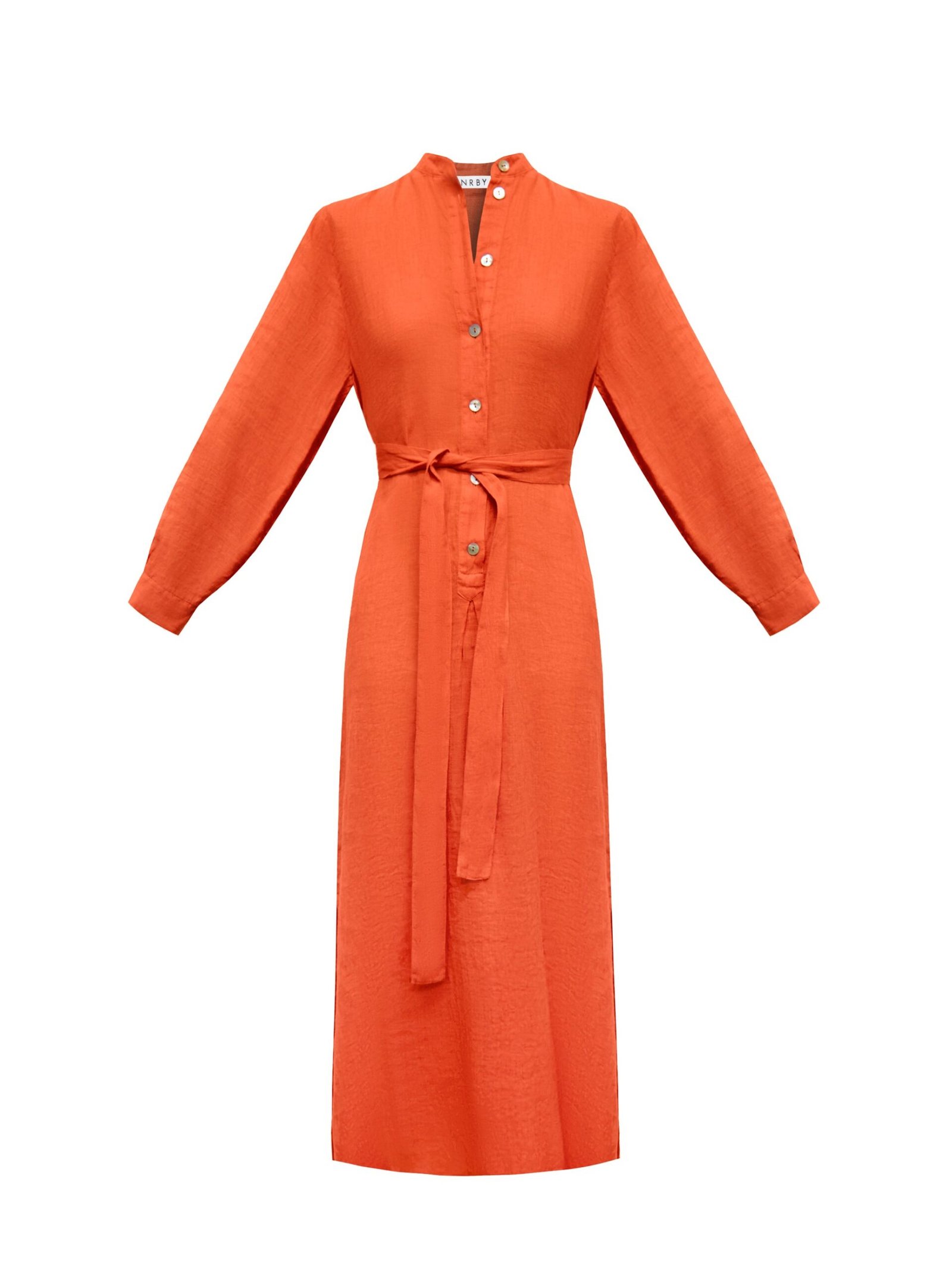 Elva gauze linen tunic dress - Orange - Image 10