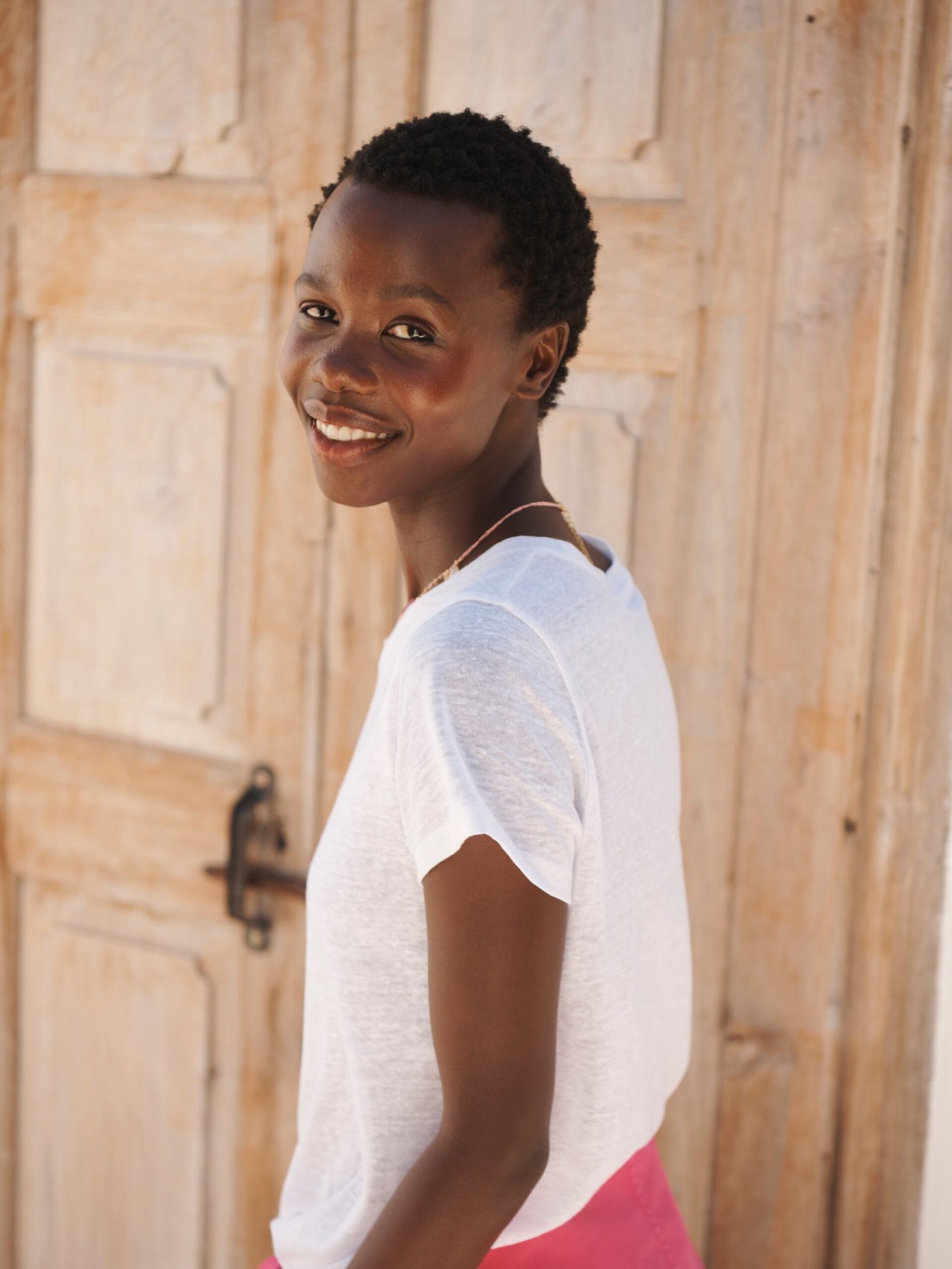 Charlie linen crew neck t shirt - White - Image 5