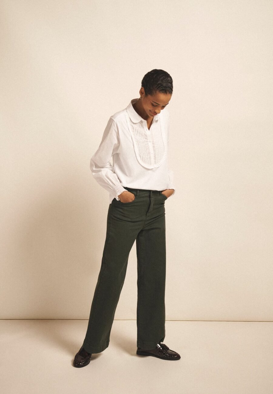 Ash cotton full length jean - Khaki