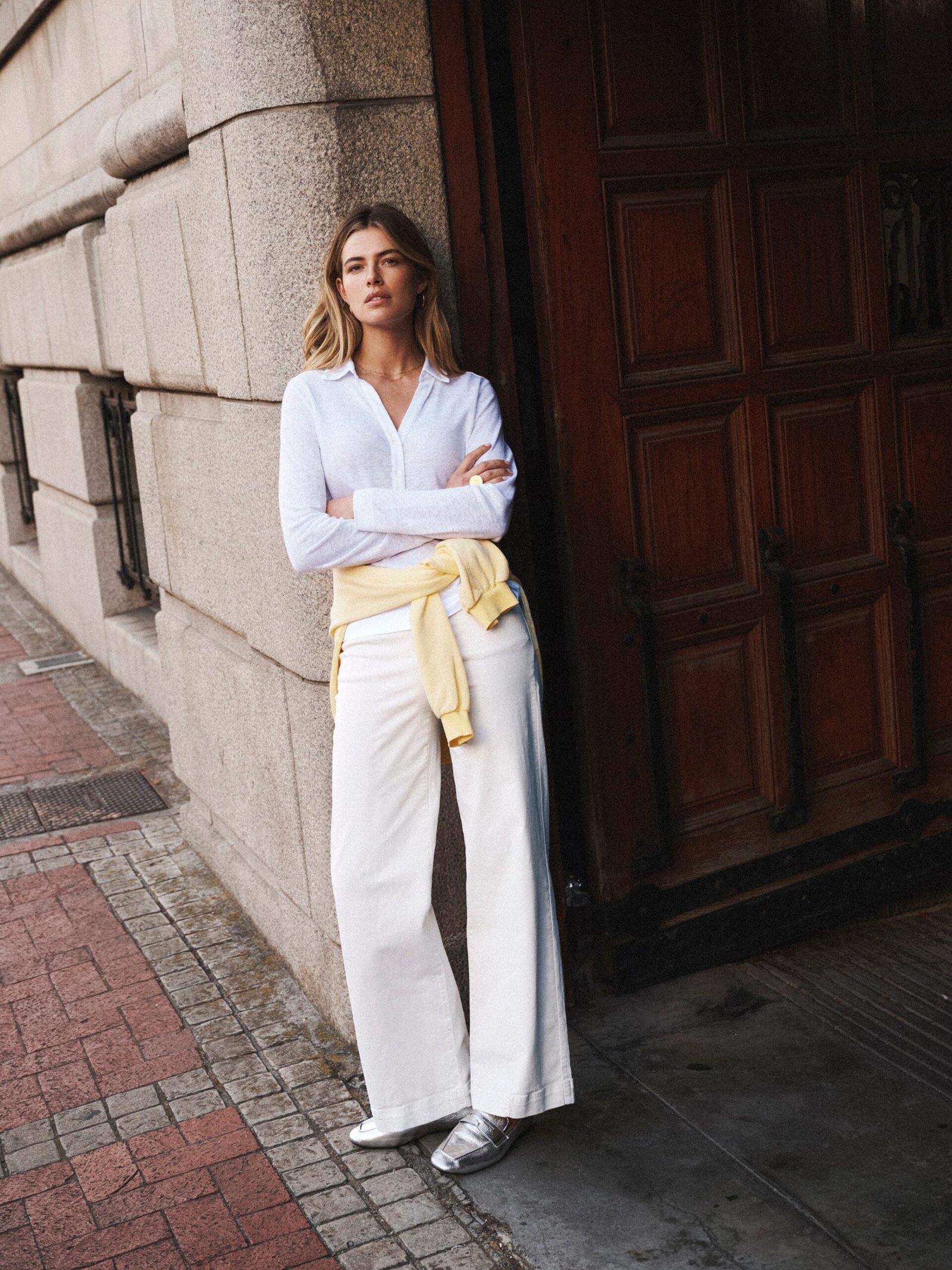 Ash denim wide leg jean - White
