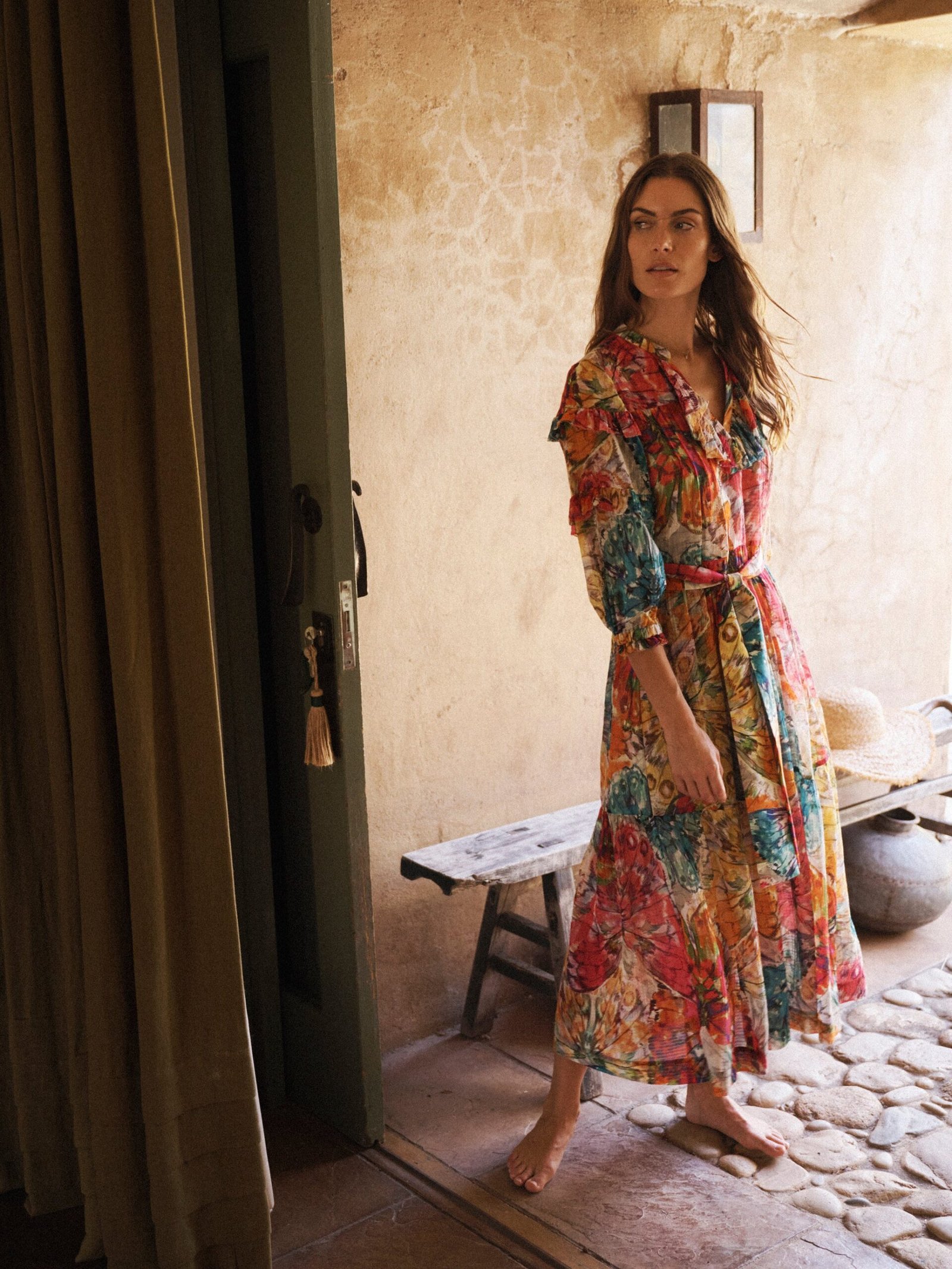 Maisie cotton silk butterfly print dress - Image 4