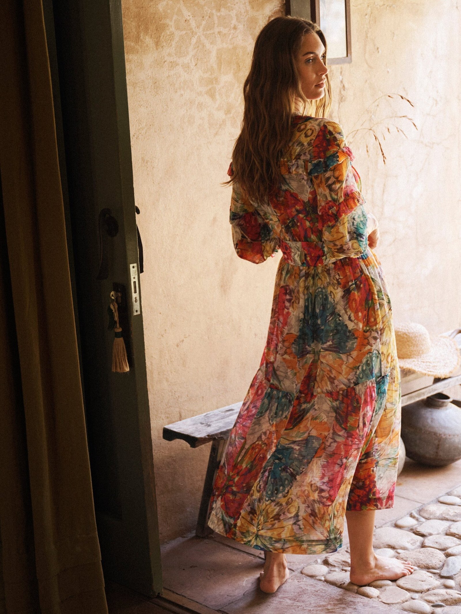 Maisie cotton silk butterfly print dress - Image 8