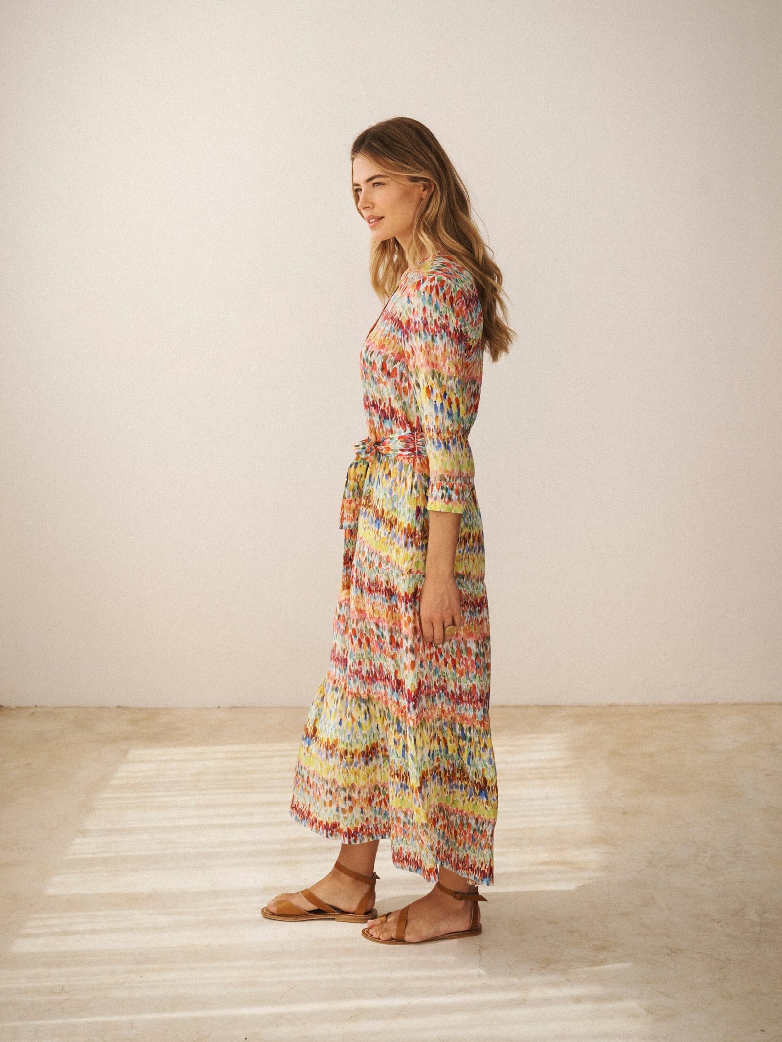 Avery silk watercolour splash print dress - Image 7