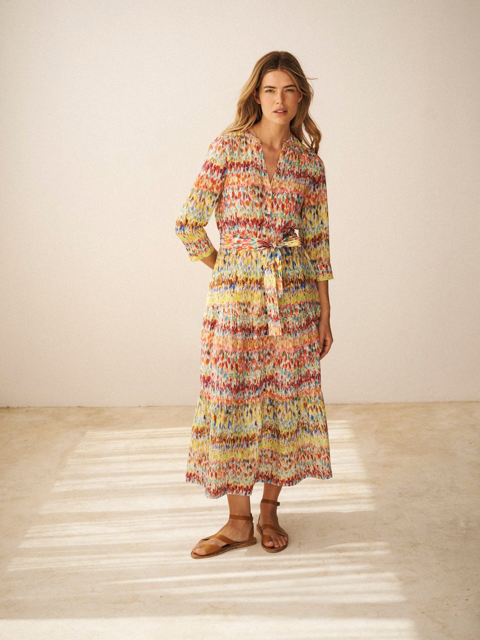 Avery silk watercolour splash print dress - Image 8