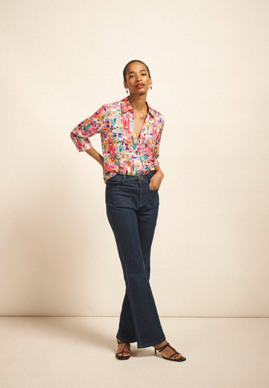 Opal bright ribbon print shirt