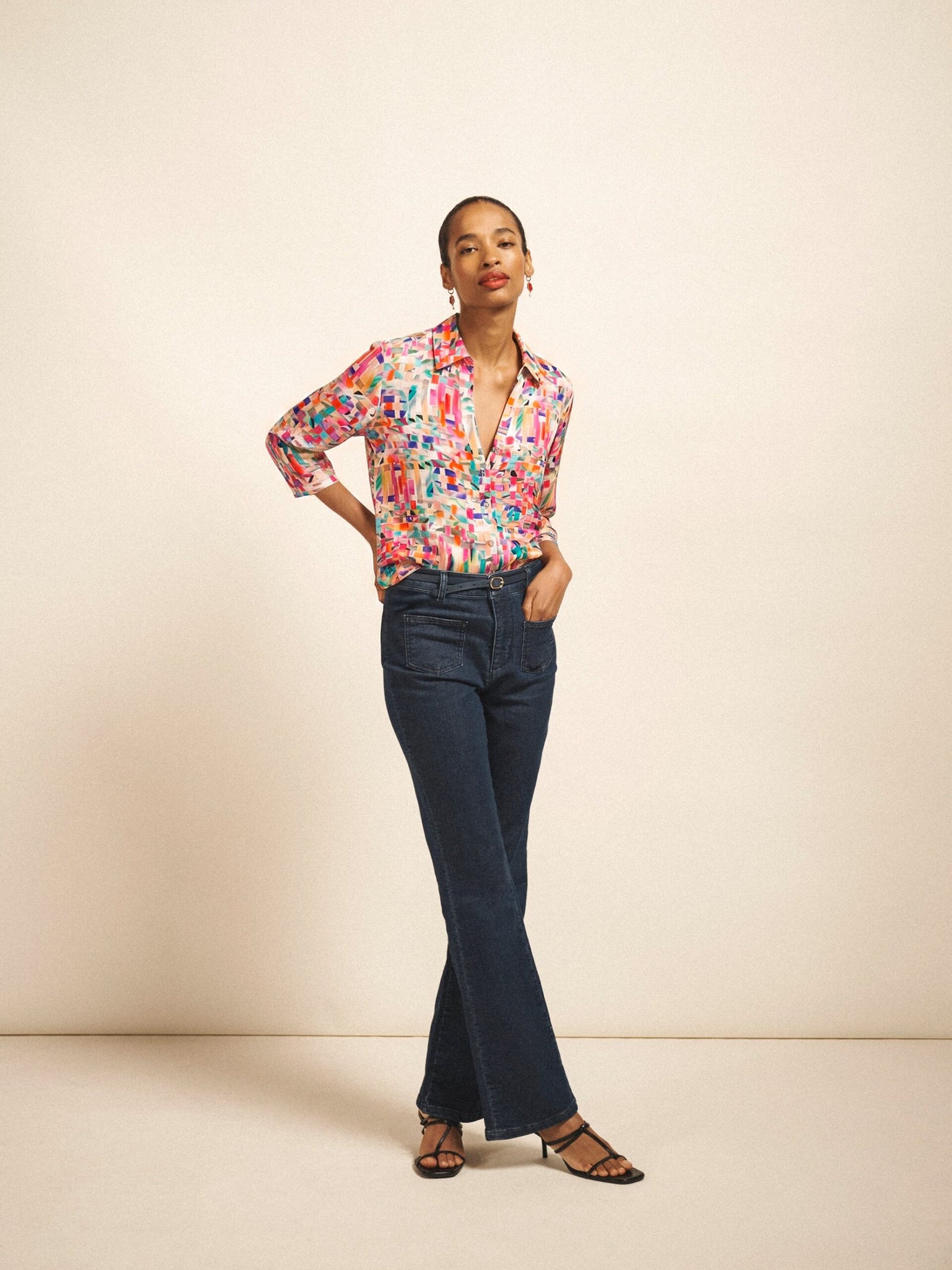Opal bright ribbon print shirt
