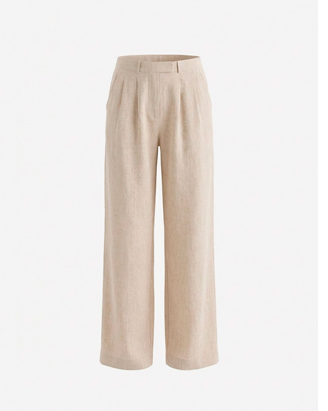 Peyton pleated linen trouser - Oyster - Image 7