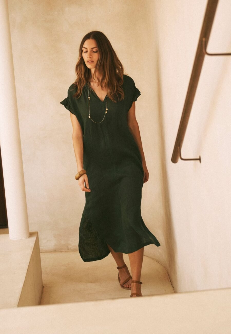Sasha gauze linen dress - Khaki