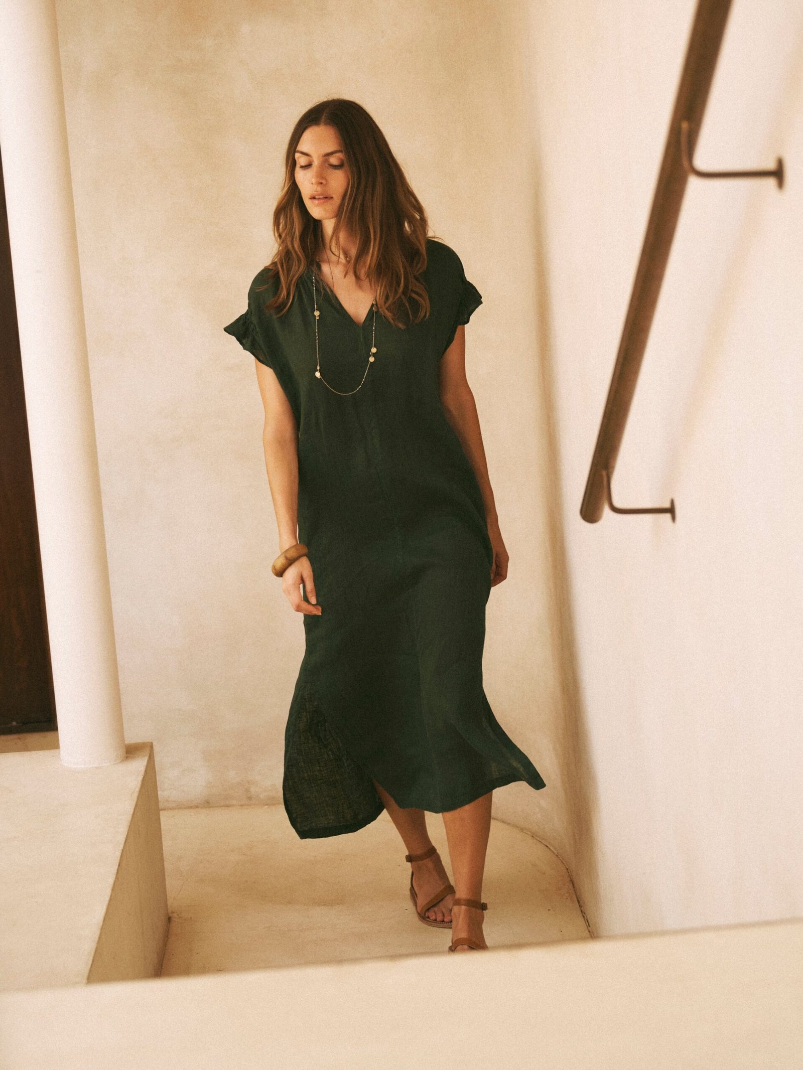 Sasha gauze linen dress - Khaki