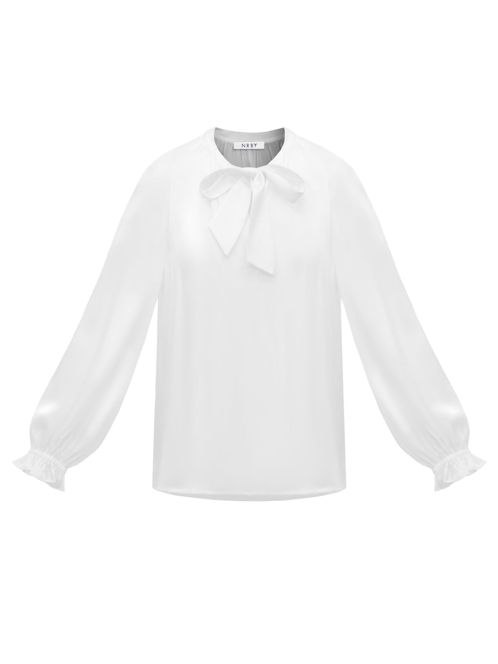 Teagan silk satin shirt - Ivory - Image 8