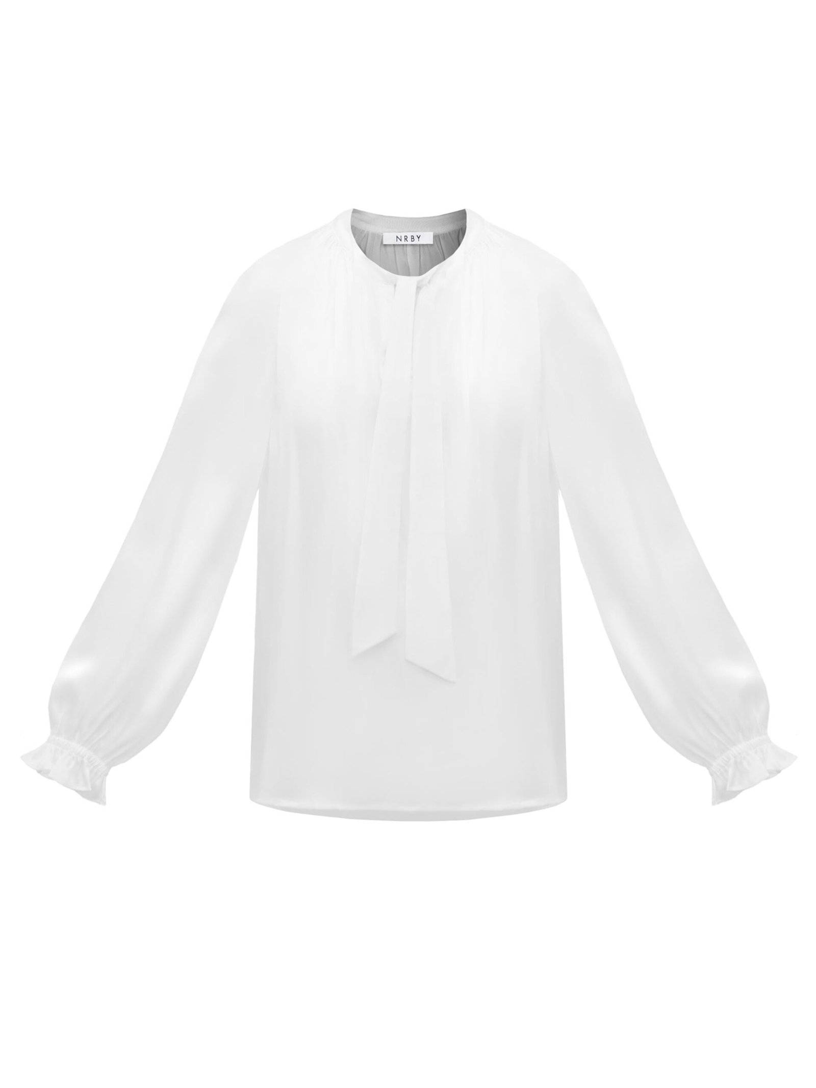 Teagan silk satin shirt - Ivory - Image 9