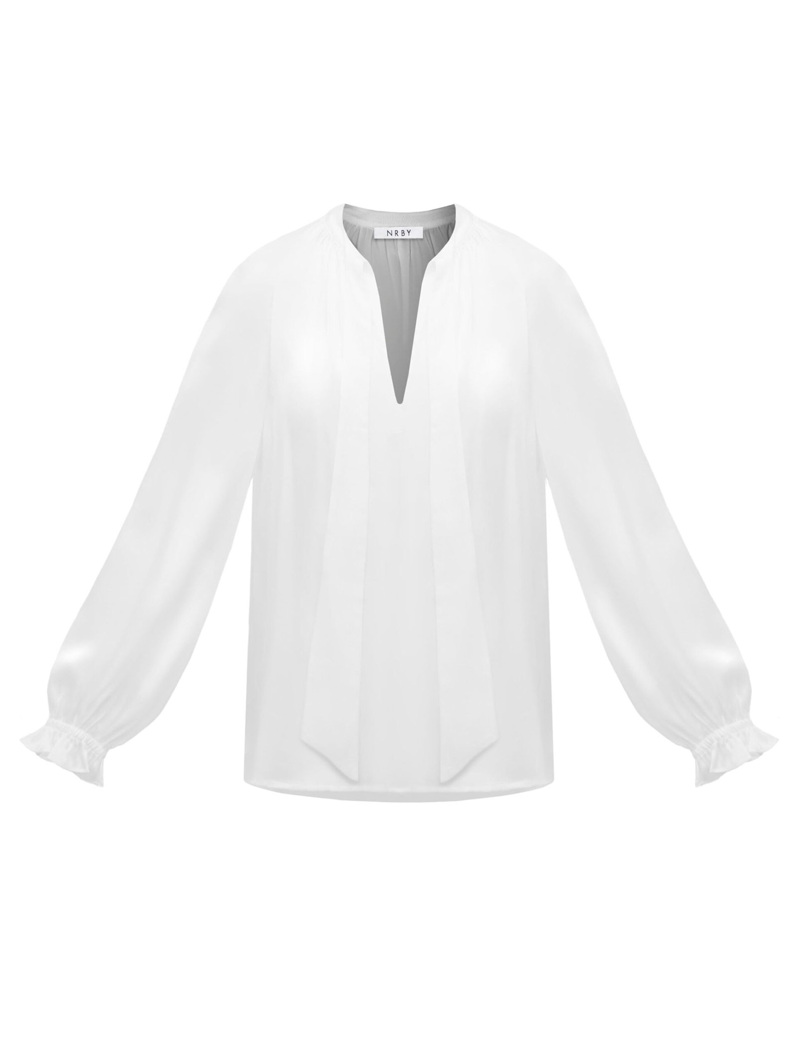 Teagan silk satin shirt - Ivory - Image 10