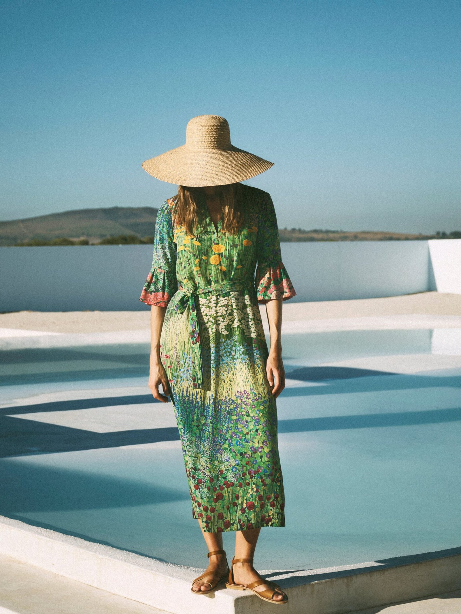 Zafia silk garden path print dress - Image 2