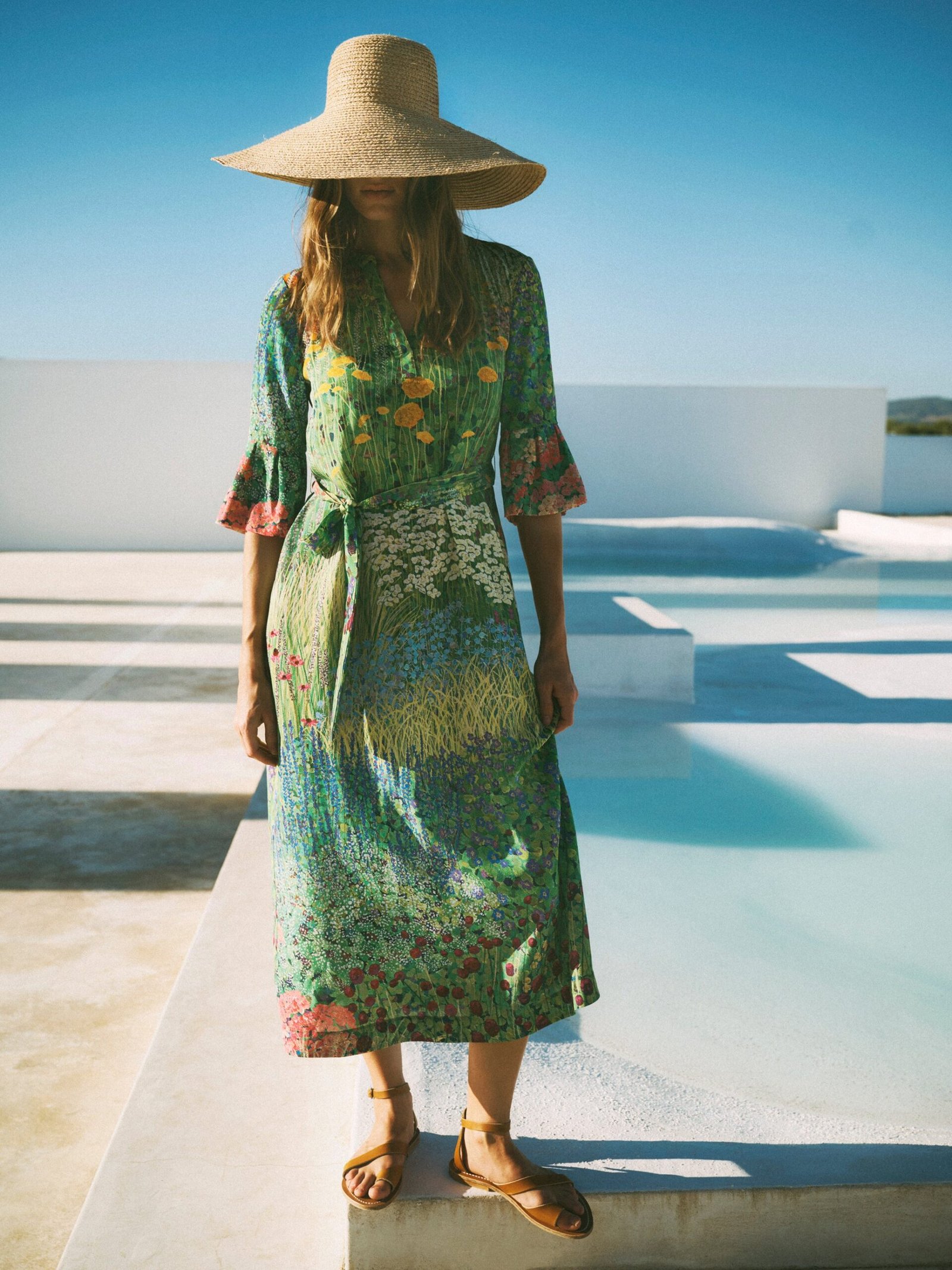 Zafia silk garden path print dress - Image 10
