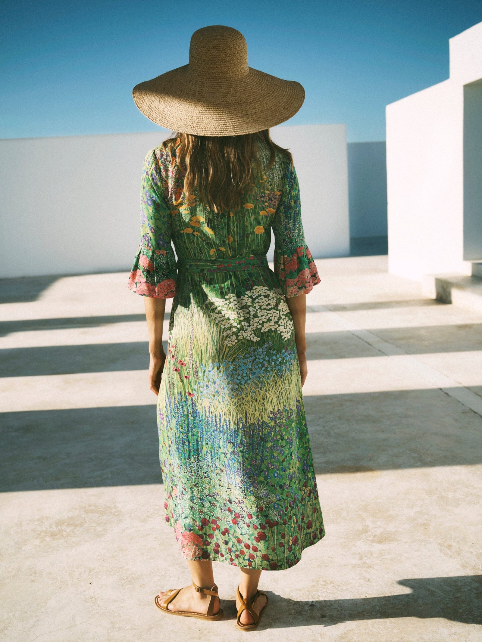Zafia silk garden path print dress - Image 7