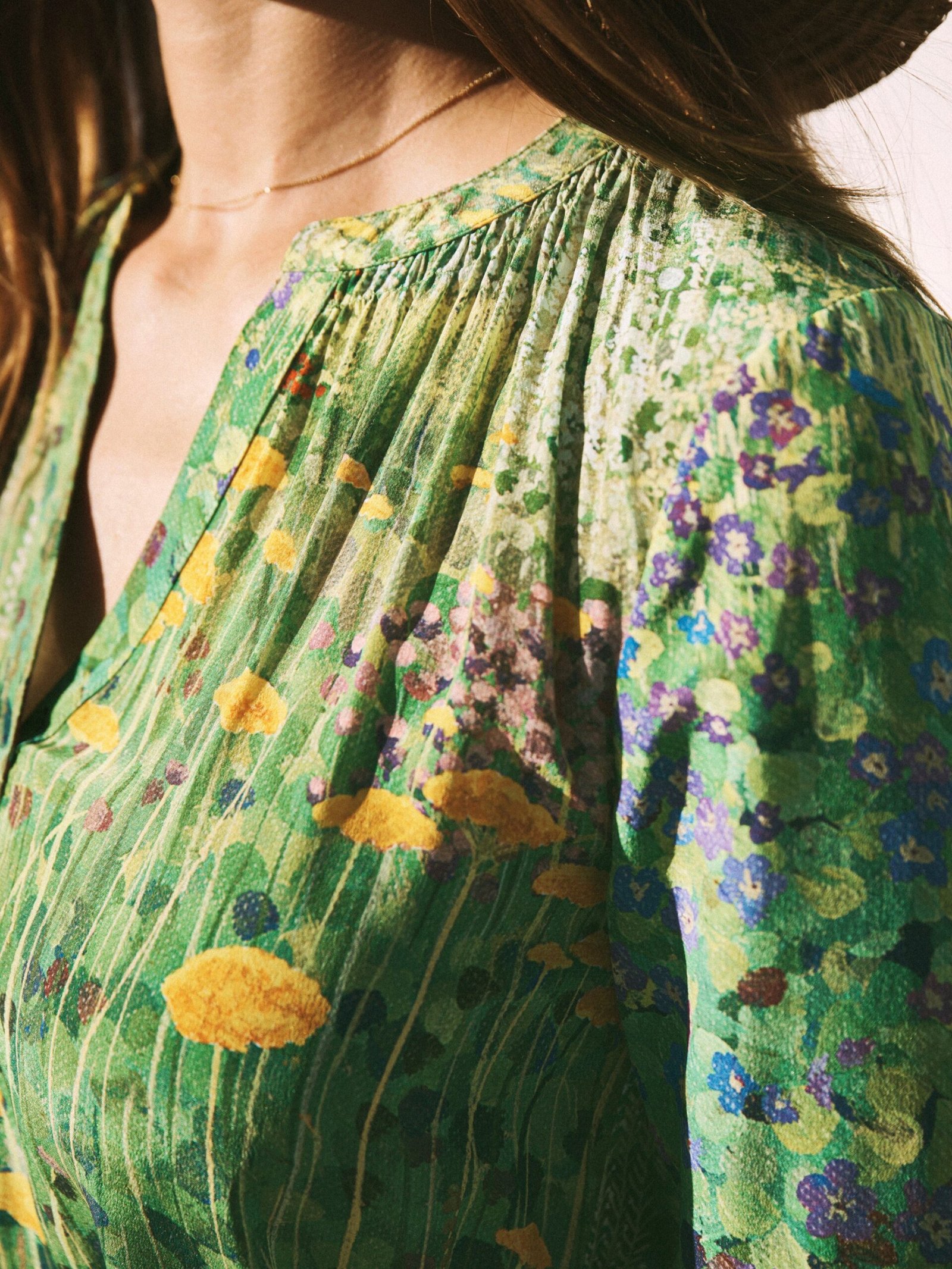 Zafia silk garden path print dress - Image 5