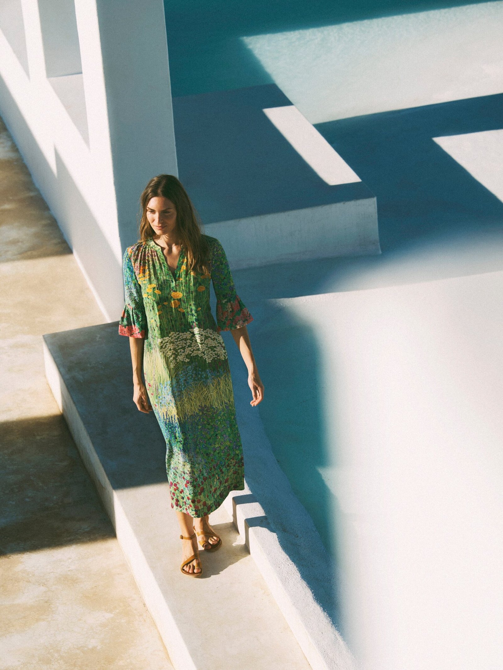 Zafia silk garden path print dress - Image 6