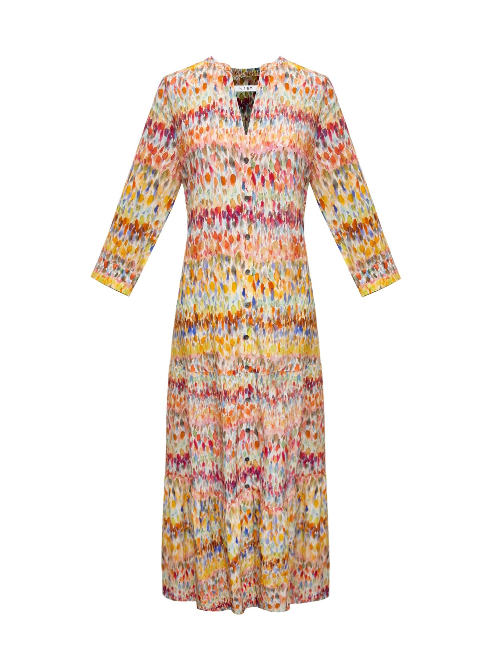 Avery silk watercolour splash print dress - Image 10