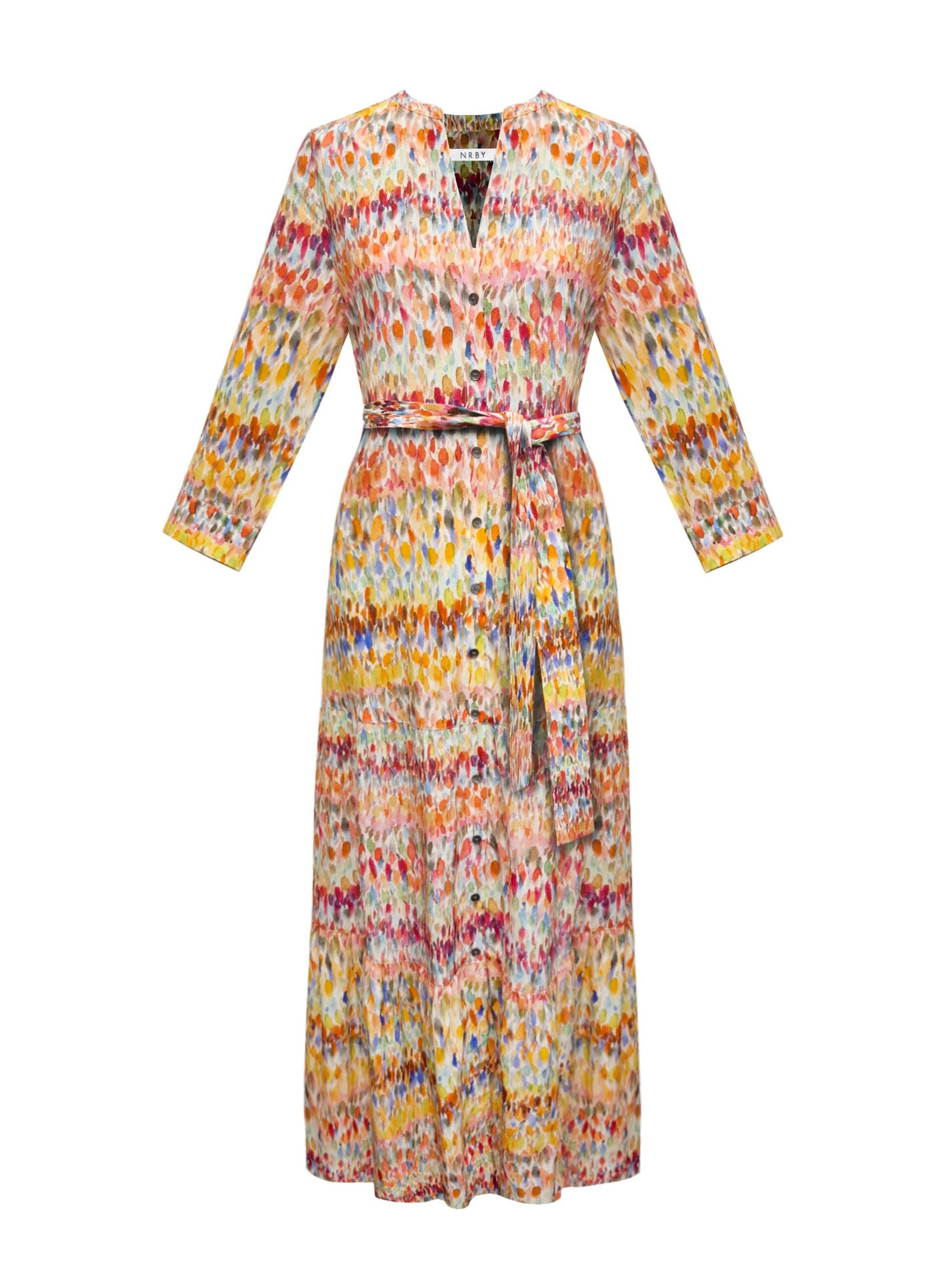 Avery silk watercolour splash print dress - Image 11